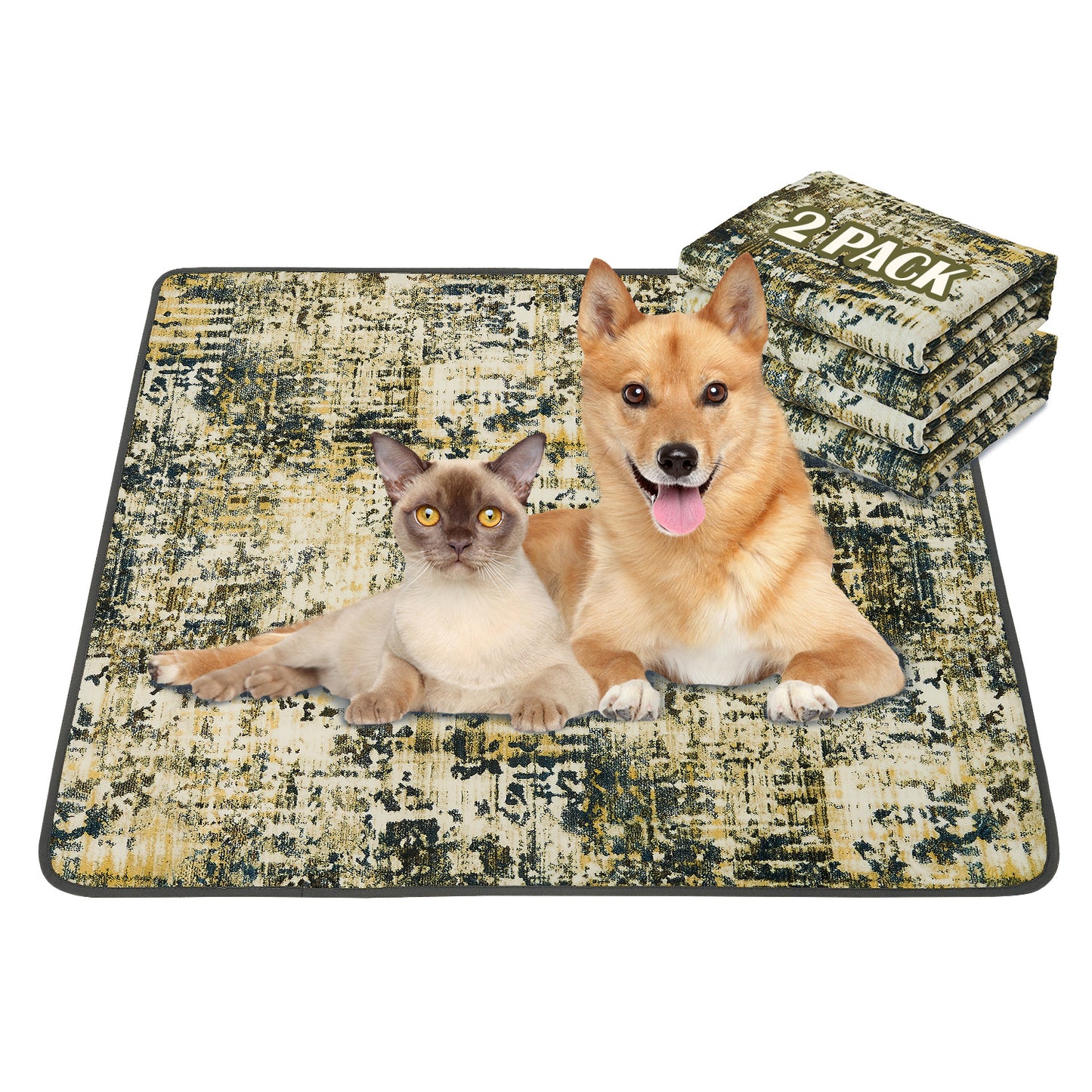 2 Pack Reusable Puppy Pads Super Absorbent Leakproof Dog Training Pads