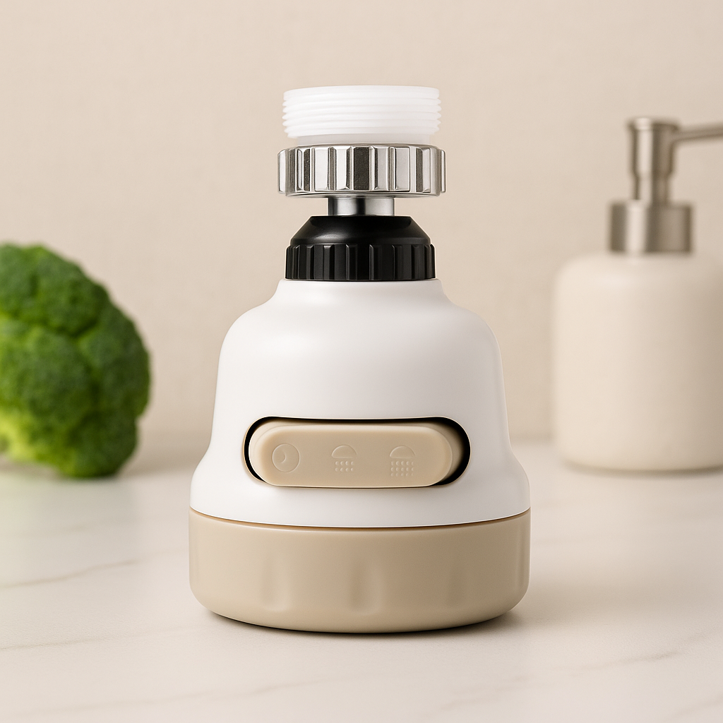 3-Mode Water-Saving Faucet Aerator – Adjustable Kitchen & Bathroom Tap