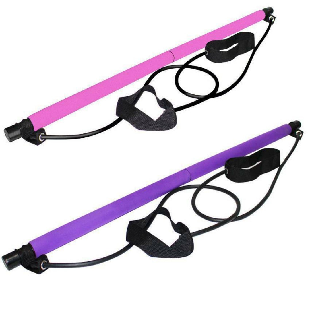 Pilates Squat Resistance Bar with Bands