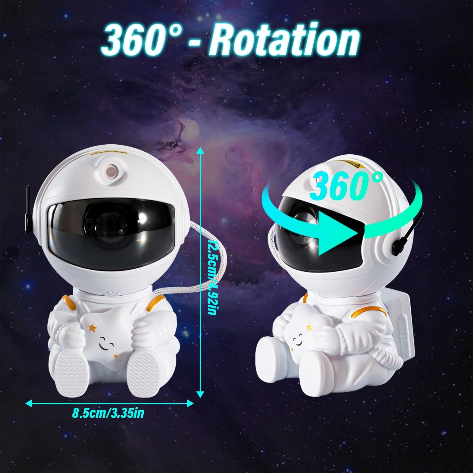 Astronaut Star Galaxy Projector, 360° Rotating Starry Sky Ceiling Led Night Light with Remote, for Kids Bedroom Party Decoration Lights (Black Guitar Model) - Treasure Mementos