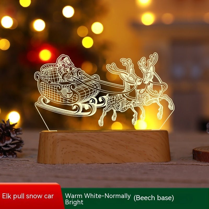 Christmas Decoration 3D Lamp Acrylic LED Night Lights New Year Valentines Day Christmas Kids Gift Christmas Ornaments - Treasure Mementos