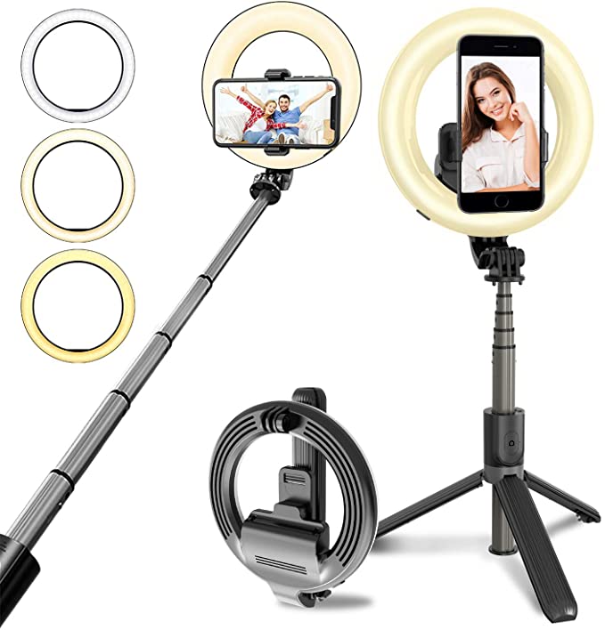 Portable 4 - in - 1 Selfie Stick with Tripod & LED - Treasure Mementos