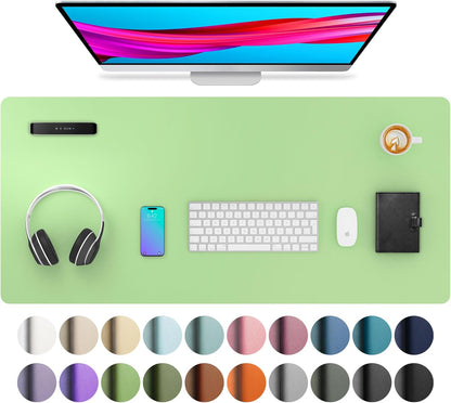 Leather Desk Pad Protector, Mouse Pad, Office Desk Mat, Non-Slip PU Leather Desk Blotter, Laptop Desk Pad, Waterproof Desk Writing Pad for Office and Home (Dark Pink, 23.6" X 13.7")