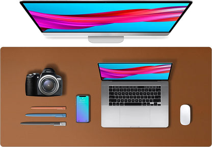 Leather Desk Pad Protector, Mouse Pad, Office Desk Mat, Non-Slip PU Leather Desk Blotter, Laptop Desk Pad, Waterproof Desk Writing Pad for Office and Home (Dark Pink, 23.6" X 13.7")