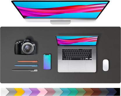 Leather Desk Pad Protector, Mouse Pad, Office Desk Mat, Non-Slip PU Leather Desk Blotter, Laptop Desk Pad, Waterproof Desk Writing Pad for Office and Home (Dark Pink, 23.6" X 13.7")