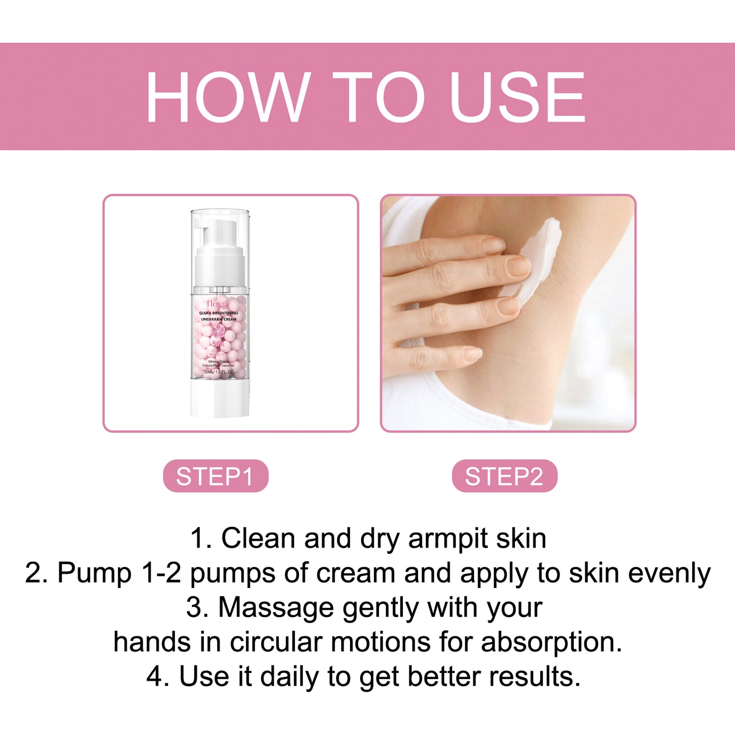 Brightening Underarm Cream – Fade Dark Spots on Armpits, Elbows & Joints