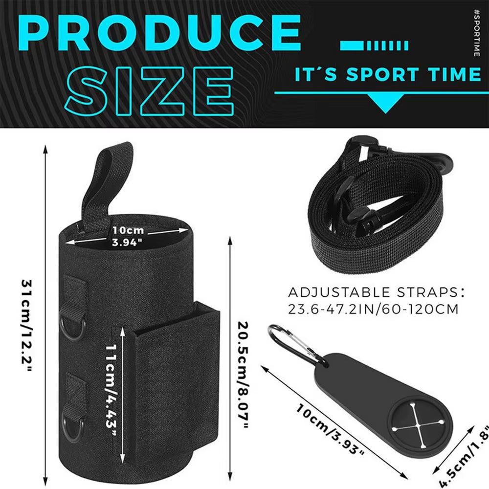Magnetic Gym Water Bottle Carrier Sling Bag - Non-Slip Portable Holder for Gym Accessories