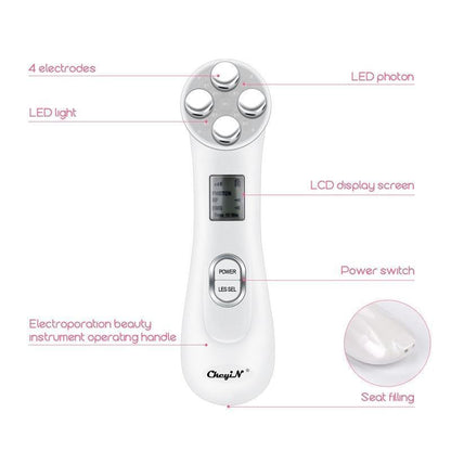 5 - in - 1 Face Massager Device – Skin Tightening, Cleaning & Lifting Tool - Treasure Mementos