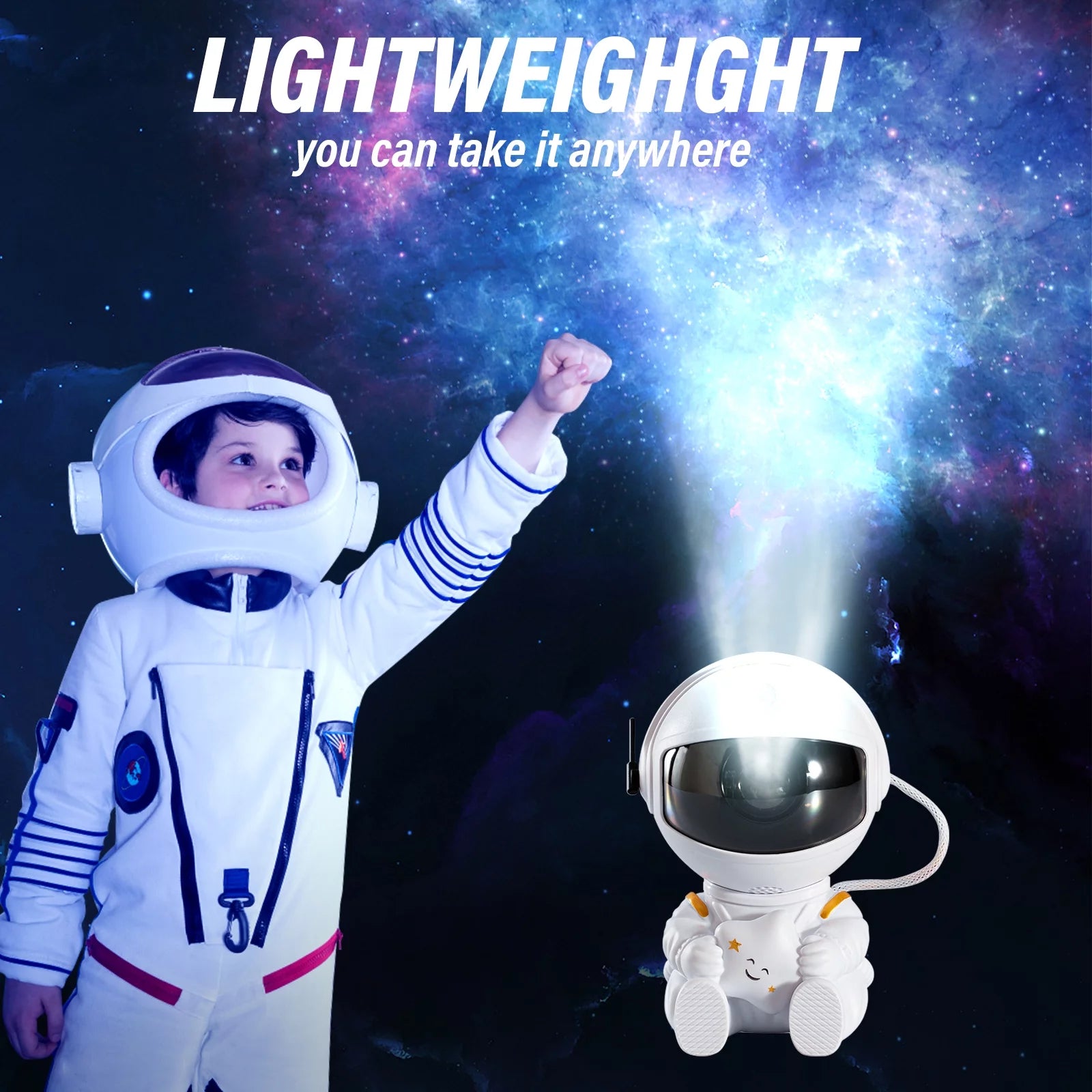 Astronaut Star Galaxy Projector, 360° Rotating Starry Sky Ceiling Led Night Light with Remote, for Kids Bedroom Party Decoration Lights (Black Guitar Model)