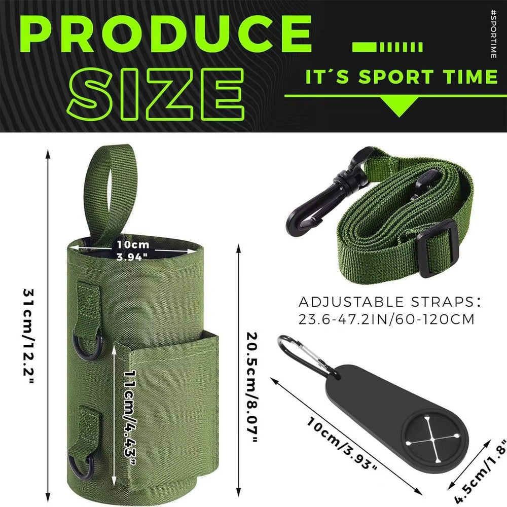 Magnetic Gym Water Bottle Carrier Sling Bag - Non-Slip Portable Holder for Gym Accessories
