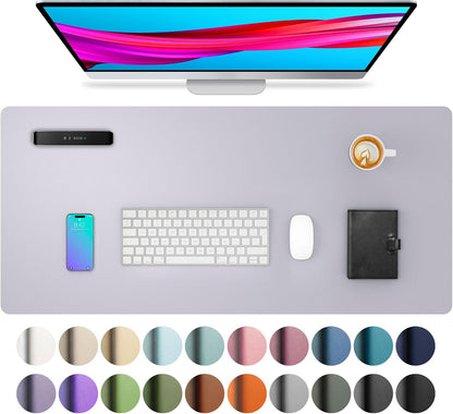 Leather Desk Pad Protector, Mouse Pad, Office Desk Mat, Non-Slip PU Leather Desk Blotter, Laptop Desk Pad, Waterproof Desk Writing Pad for Office and Home (Dark Pink, 23.6" X 13.7")