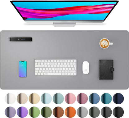 Leather Desk Pad Protector, Mouse Pad, Office Desk Mat, Non-Slip PU Leather Desk Blotter, Laptop Desk Pad, Waterproof Desk Writing Pad for Office and Home (Dark Pink, 23.6" X 13.7")