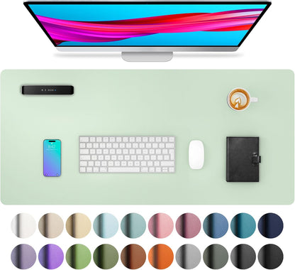 Leather Desk Pad Protector, Mouse Pad, Office Desk Mat, Non-Slip PU Leather Desk Blotter, Laptop Desk Pad, Waterproof Desk Writing Pad for Office and Home (Dark Pink, 23.6" X 13.7")