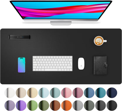 Leather Desk Pad Protector, Mouse Pad, Office Desk Mat, Non-Slip PU Leather Desk Blotter, Laptop Desk Pad, Waterproof Desk Writing Pad for Office and Home (Dark Pink, 23.6" X 13.7")