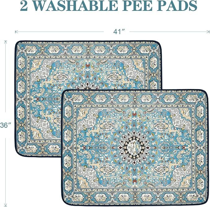 2 Pack Reusable Puppy Pads Super Absorbent Leakproof Dog Training Pads