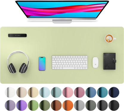 Leather Desk Pad Protector, Mouse Pad, Office Desk Mat, Non-Slip PU Leather Desk Blotter, Laptop Desk Pad, Waterproof Desk Writing Pad for Office and Home (Dark Pink, 23.6" X 13.7")