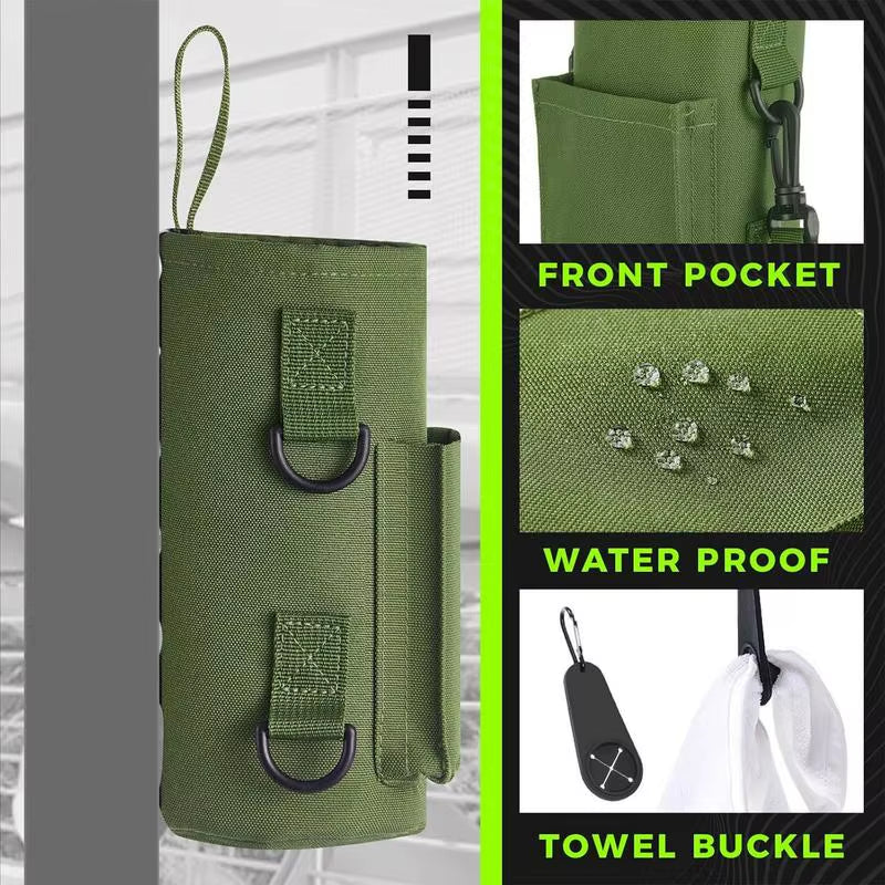 Magnetic Gym Water Bottle Carrier Sling Bag - Non-Slip Portable Holder for Gym Accessories