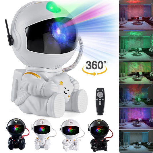 Astronaut Star Galaxy Projector, 360° Rotating Starry Sky Ceiling Led Night Light with Remote, for Kids Bedroom Party Decoration Lights (Black Guitar Model)