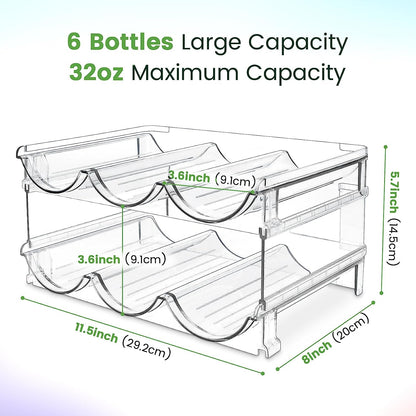 Cabinet Water/ Wine Bottle Organizer Set – 2 Pack Stackable Storage Racks for Kitchen, Pantry & Countertop, Space - Saving Water Bottle Holder - Treasure Mementos