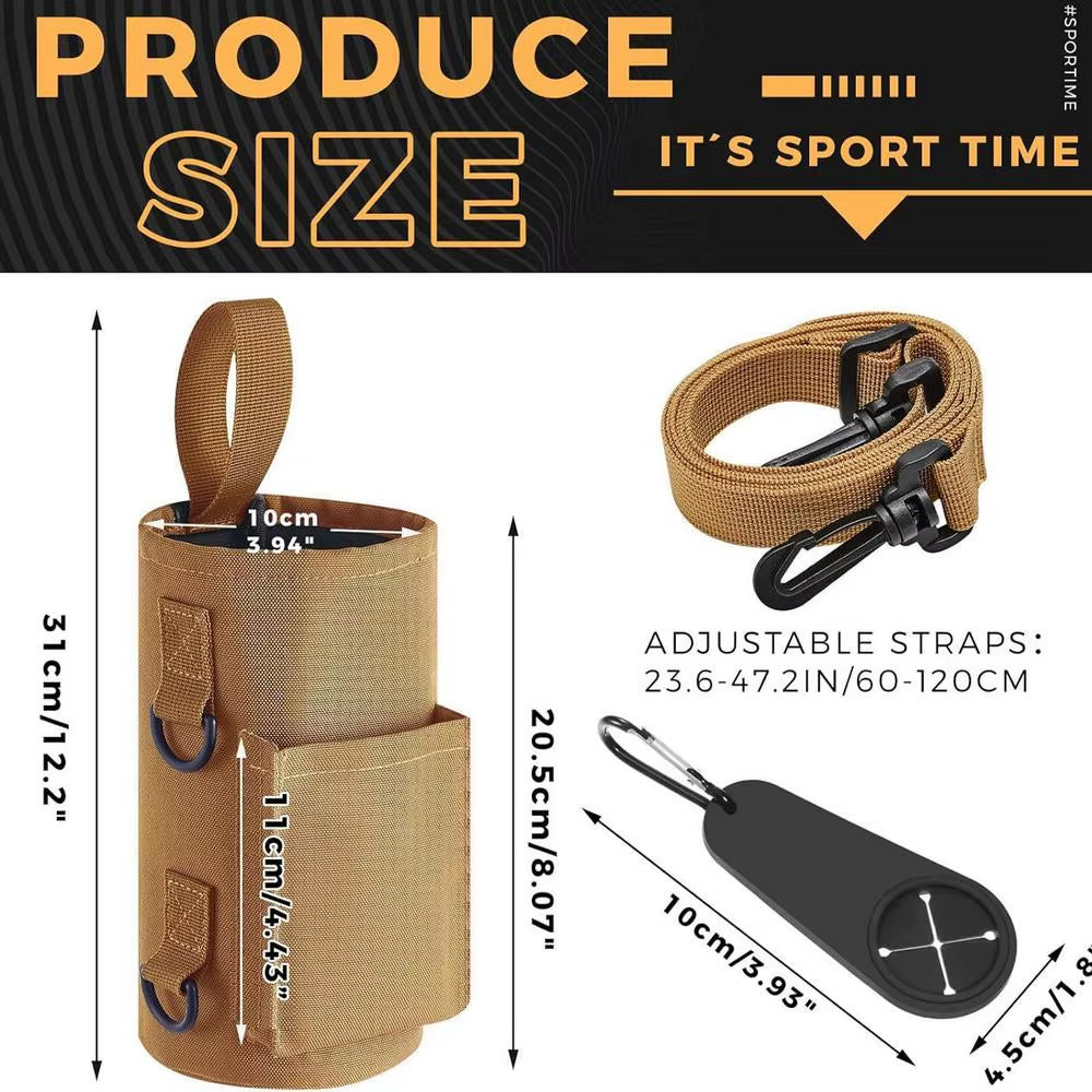 Magnetic Gym Water Bottle Carrier Sling Bag - Non-Slip Portable Holder for Gym Accessories