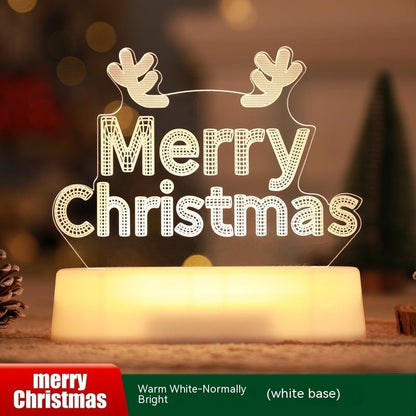 Christmas Decoration 3D Lamp Acrylic LED Night Lights New Year Valentines Day Christmas Kids Gift Christmas Ornaments - Treasure Mementos