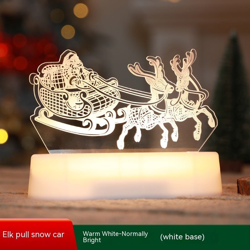 Christmas Decoration 3D Lamp Acrylic LED Night Lights New Year Valentines Day Christmas Kids Gift Christmas Ornaments - Treasure Mementos