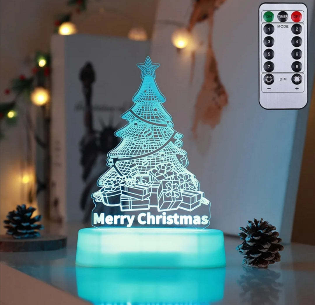 Christmas Decoration 3D Lamp Acrylic LED Night Lights New Year Valentines Day Christmas Kids Gift Christmas Ornaments - Treasure Mementos