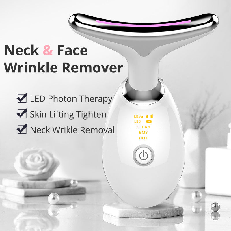 EMS Thermal Neck Lifting And Tighten Massager Electric Microcurrent Wrinkle Remover - Treasure Mementos