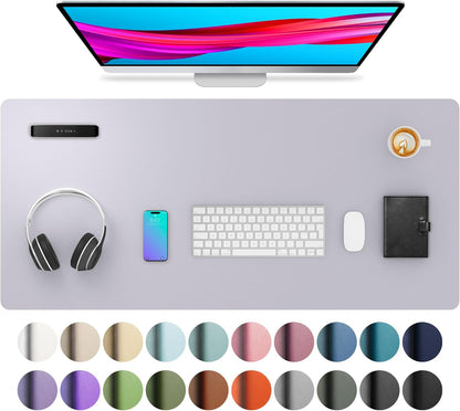 Leather Desk Pad Protector, Mouse Pad, Office Desk Mat, Non-Slip PU Leather Desk Blotter, Laptop Desk Pad, Waterproof Desk Writing Pad for Office and Home (Dark Pink, 23.6" X 13.7")