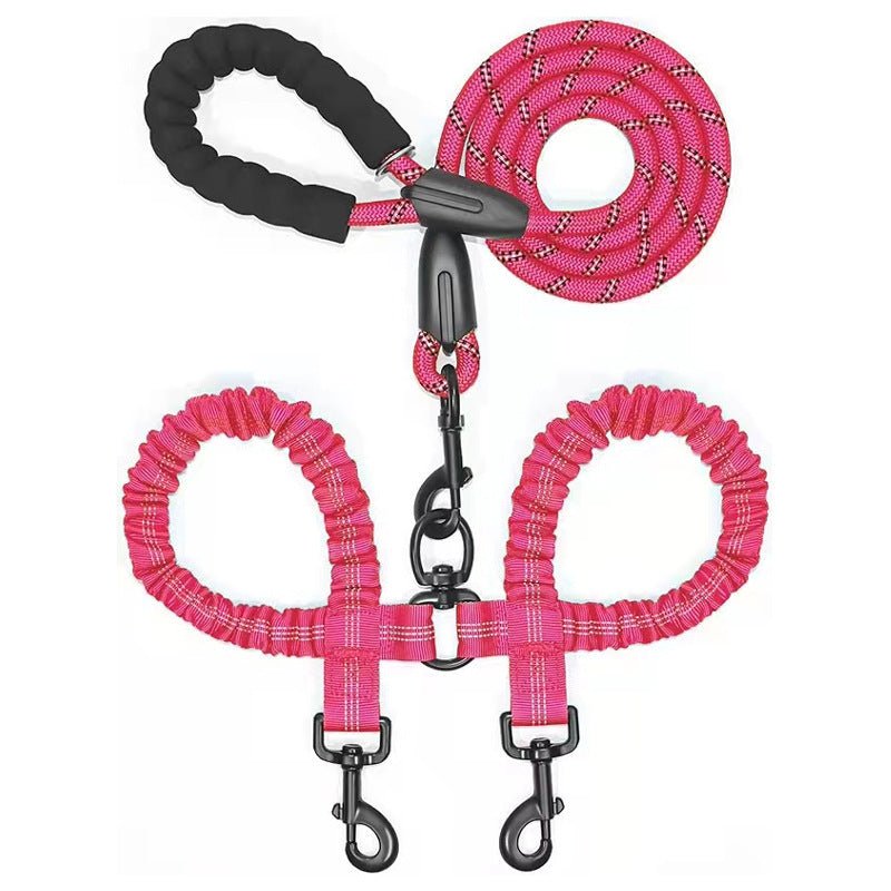 Polyester Pet Reflective One Drag Two Traction Rope - Treasure Mementos
