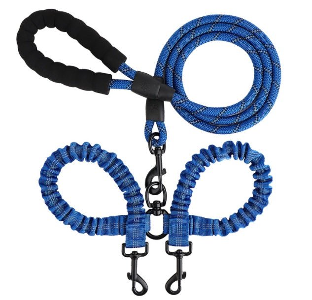 Polyester Pet Reflective One Drag Two Traction Rope - Treasure Mementos