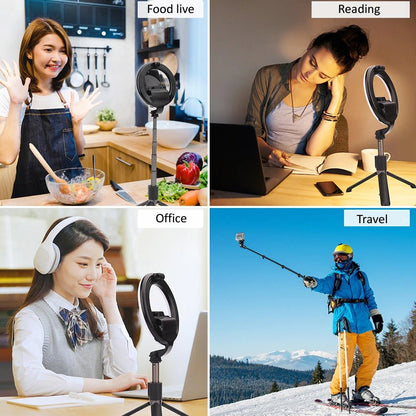 Portable 4 - in - 1 Selfie Stick with Tripod & LED - Treasure Mementos