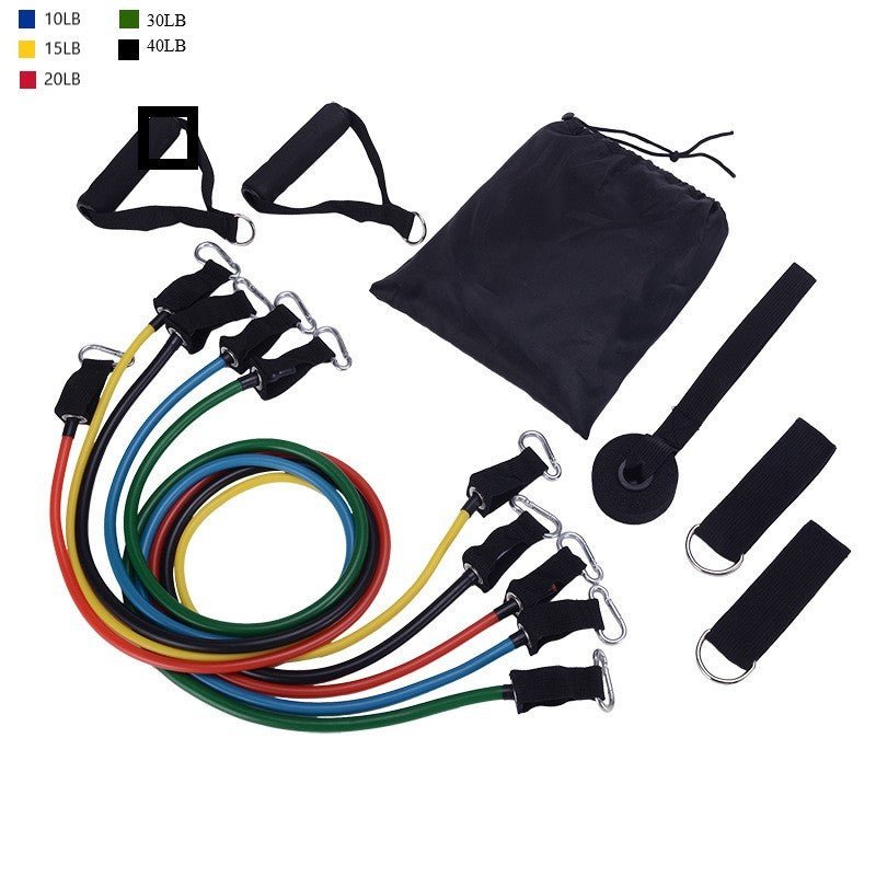 Portable Resistance Band Set – 5 Stackable Exercise Bands with Handles, Door Anchor & Ankle Straps, Home Fitness Rally for Strength Training & Body Shaping - Treasure Mementos