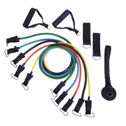 Portable Resistance Band Set – 5 Stackable Exercise Bands with Handles, Door Anchor & Ankle Straps, Home Fitness Rally for Strength Training & Body Shaping - Treasure Mementos