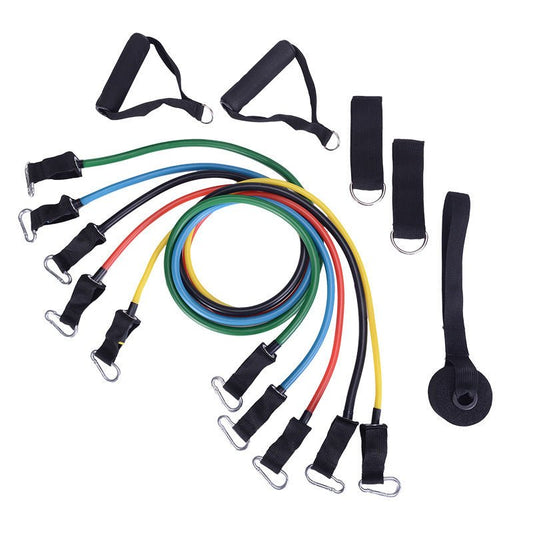 Portable Resistance Band Set – 5 Stackable Exercise Bands with Handles, Door Anchor & Ankle Straps, Home Fitness Rally for Strength Training & Body Shaping - Treasure Mementos
