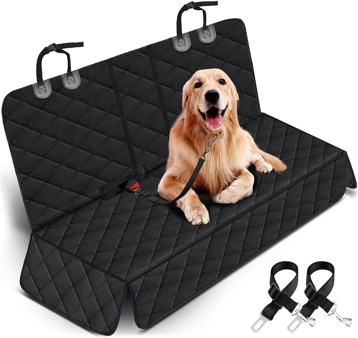 Premium Waterproof Dog Car Seat Cover - Non - Slip Back Seat Protector for Pets, Compatible with Most Vehicles - Black - Treasure Mementos