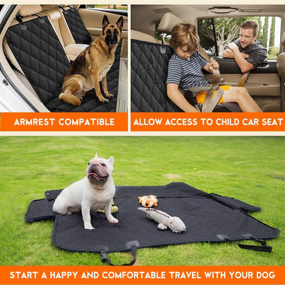 Premium Waterproof Dog Car Seat Cover - Non - Slip Back Seat Protector for Pets, Compatible with Most Vehicles - Black - Treasure Mementos