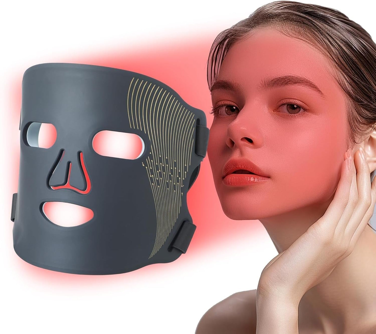 Red Light Therapy Mask – LED Facial Device for Wrinkle Reduction & Skin Tightening - Treasure Mementos