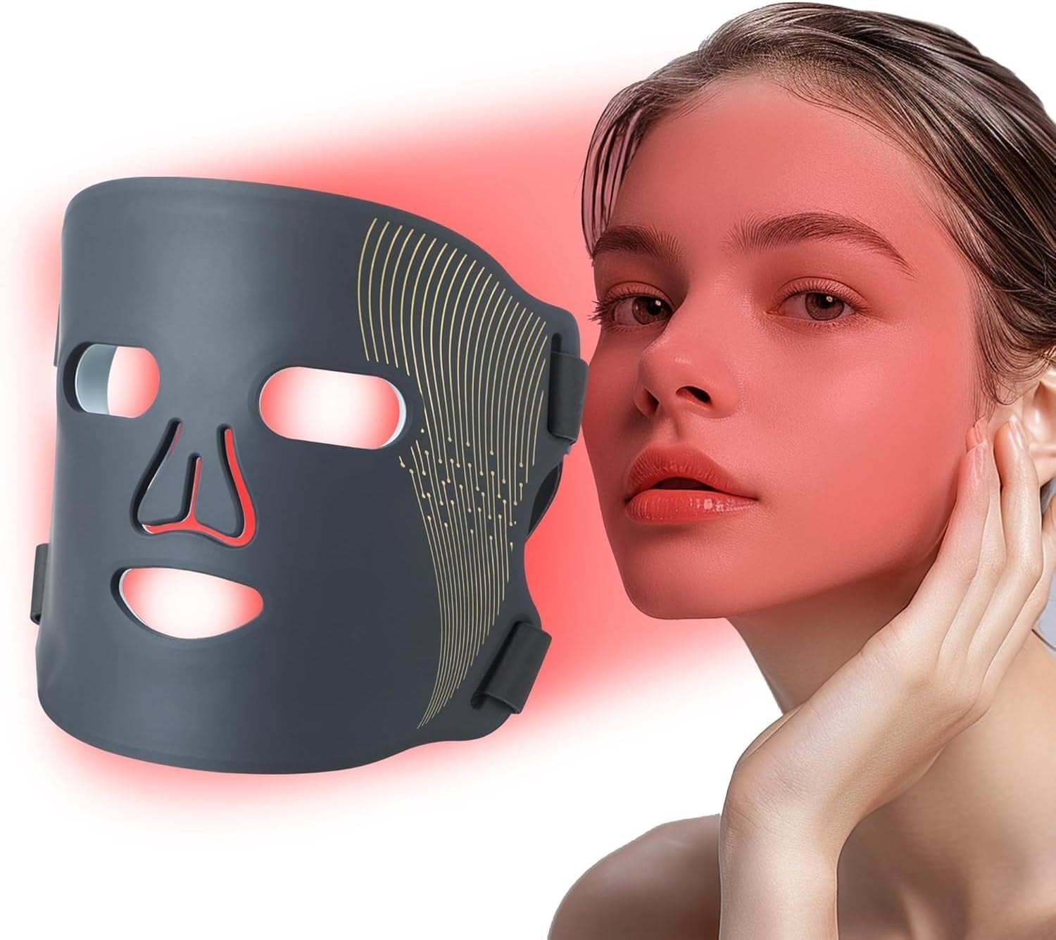 Red Light Therapy Mask – LED Facial Device for Wrinkle Reduction & Skin Tightening - Treasure Mementos