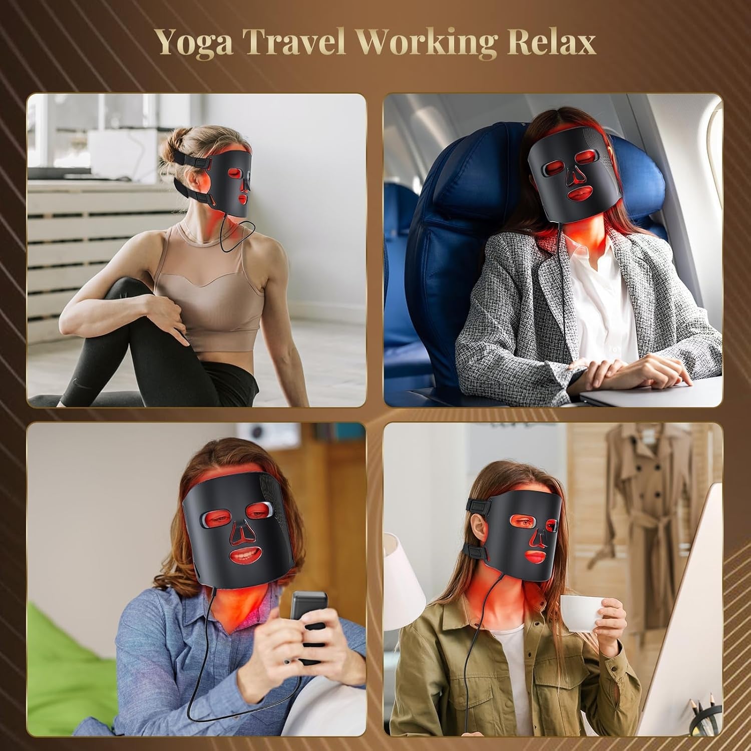 Red Light Therapy Mask – LED Facial Device for Wrinkle Reduction & Skin Tightening - Treasure Mementos