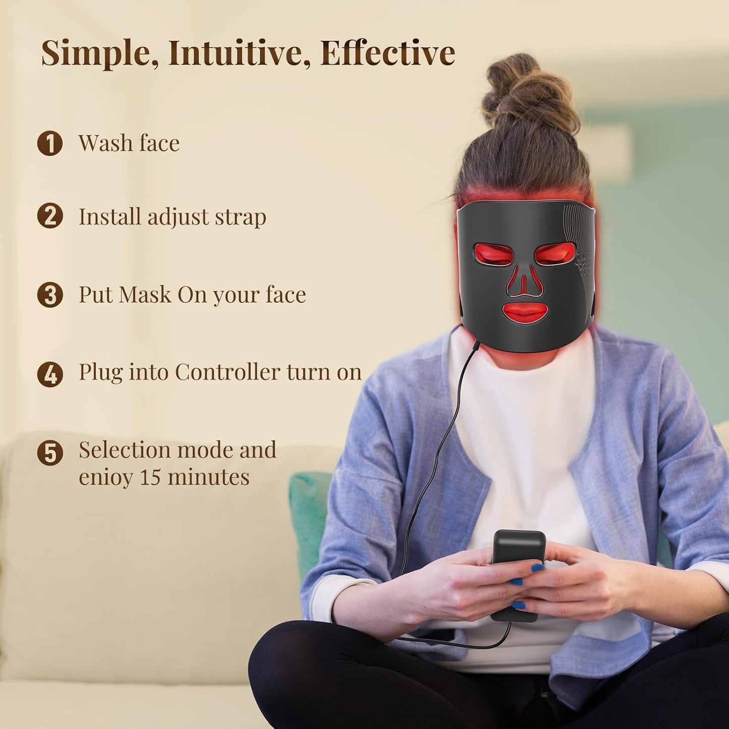 Red Light Therapy Mask – LED Facial Device for Wrinkle Reduction & Skin Tightening - Treasure Mementos